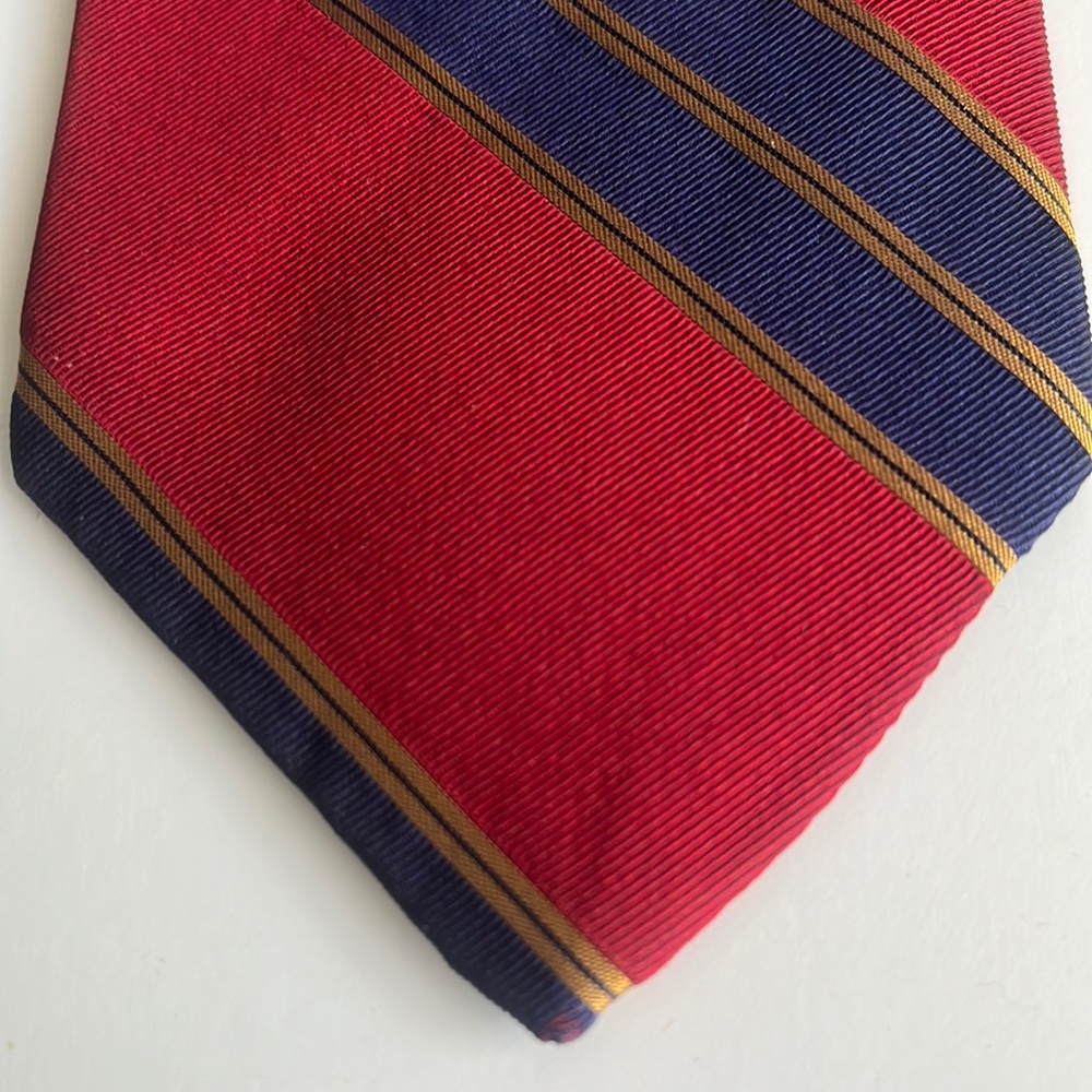 Davidson’s Vintage Red, Blue and Gold Striped Silk Tie